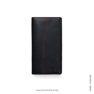 GENUINE LEATHER LONG WALLET STYLE-02 BLACK - OUBD