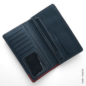 GENUINE LEATHER LONG WALLET STYLE-01 NAVY - OUBD