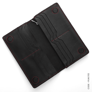 GENUINE LEATHER LONG WALLET STYLE-03 BLACK - OUBD