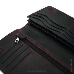 GENUINE LEATHER LONG WALLET STYLE-02 BLACK - OUBD