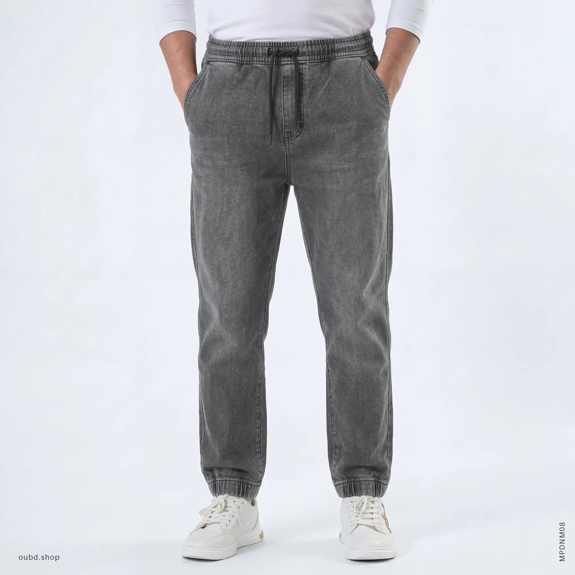 MENS DENIM JOGGERS-WASH BLACK - BALCK