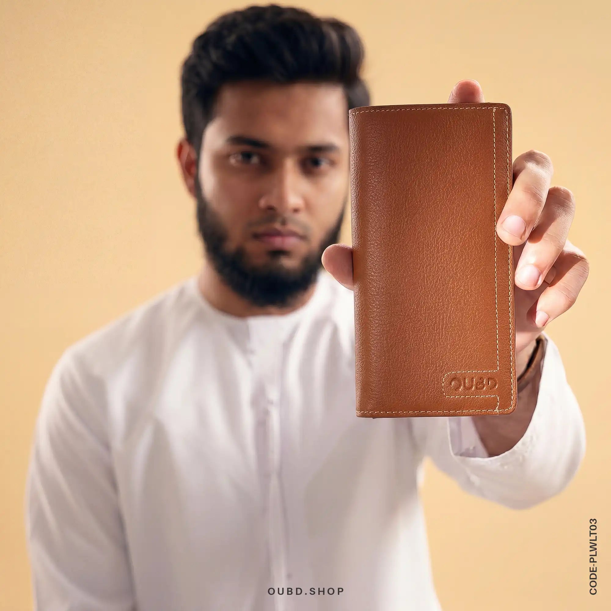 GENUINE LEATHER LONG WALLET STYLE-02 CAMEL - 