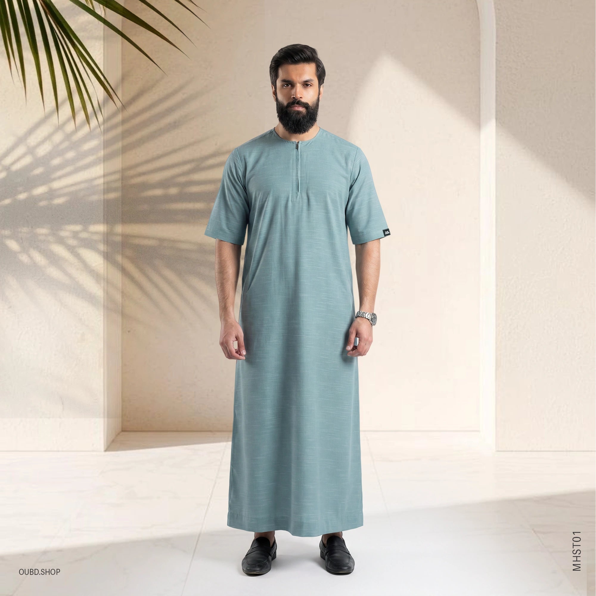 MENS PREMIUM HALF SLEEVE THOBE - OUBD