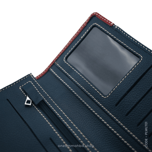 GENUINE LEATHER LONG WALLET STYLE-01 NAVY - OUBD