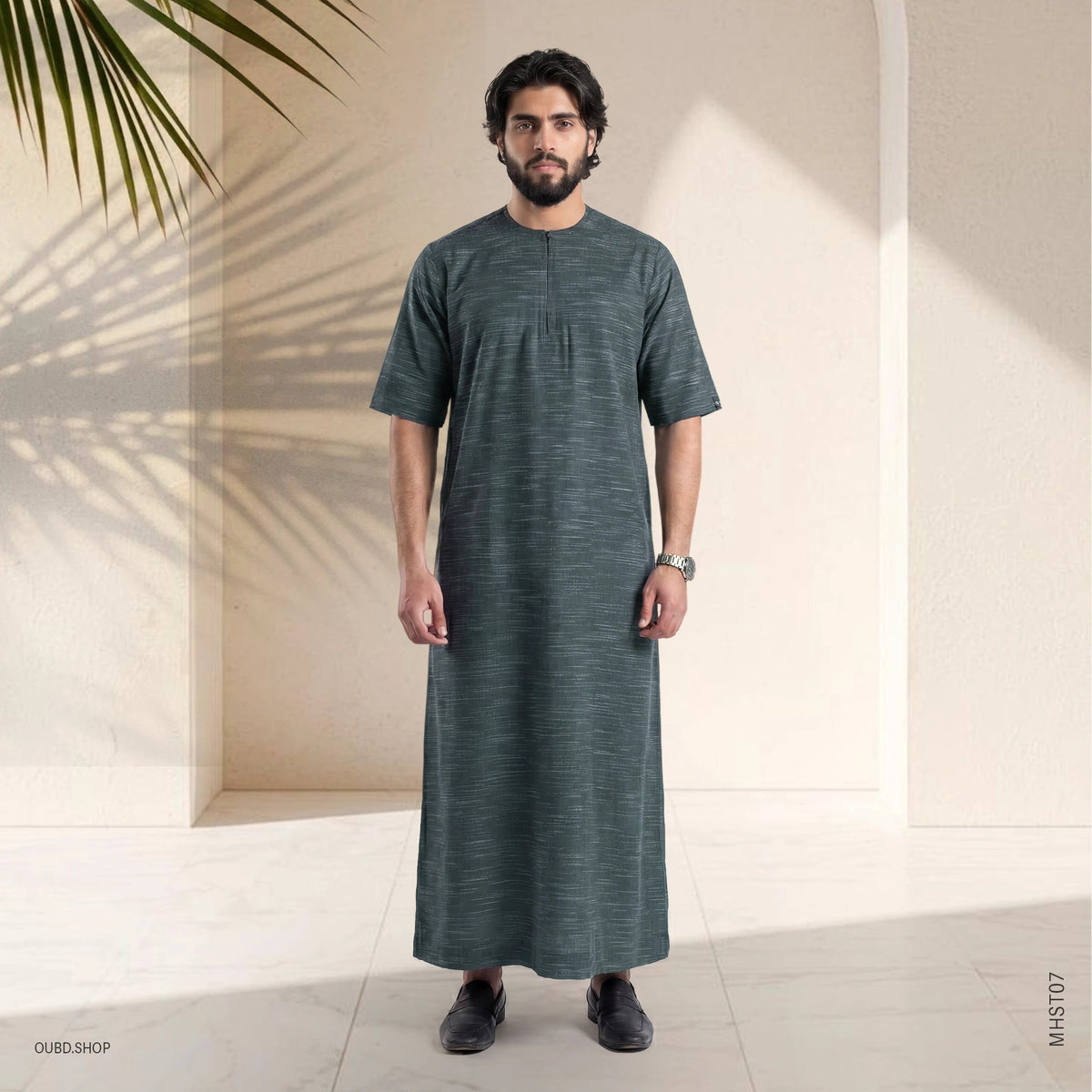MENS PREMIUM HALF SLEEVE THOBE - OUBD