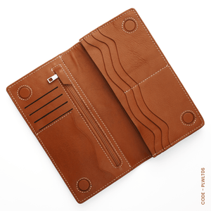 GENUINE LEATHER LONG WALLET STYLE-03 CAMEL - OUBD