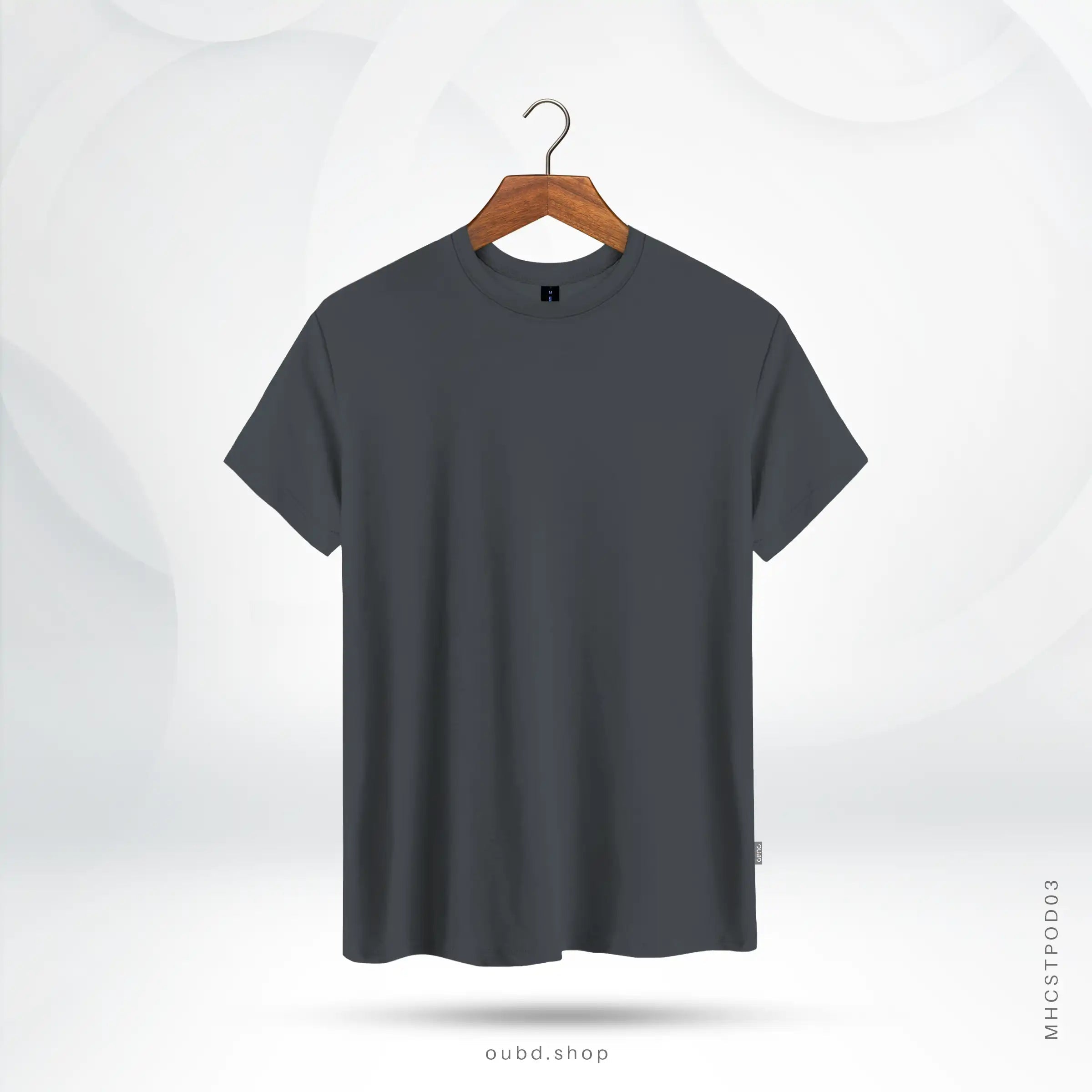 MENS SOLID CLASSIC T-SHIRT DARK ASH - OUBD