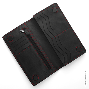 GENUINE LEATHER LONG WALLET STYLE-02 BLACK - OUBD