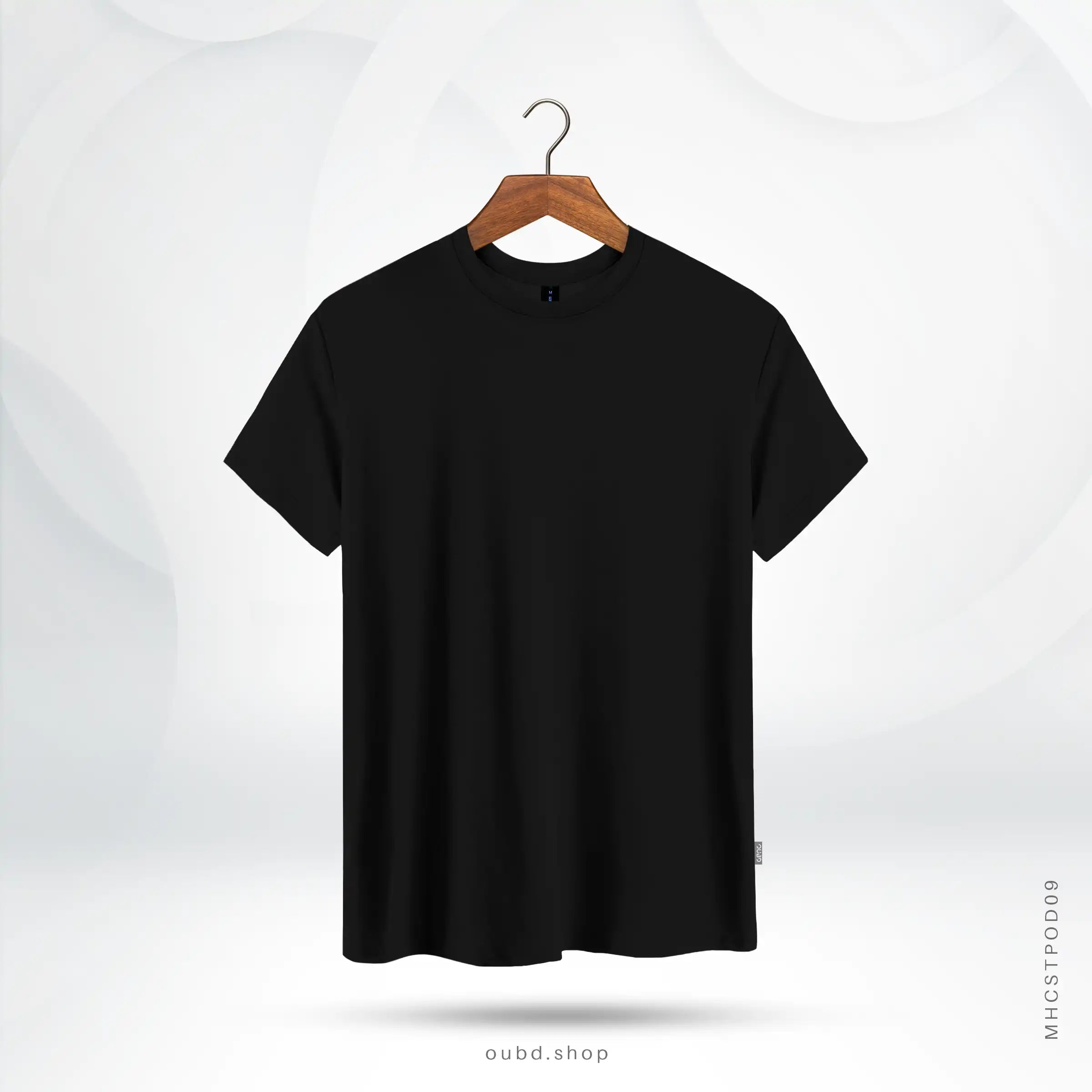 MENS SOLID CLASSIC T-SHIRT BLACK - OUBD
