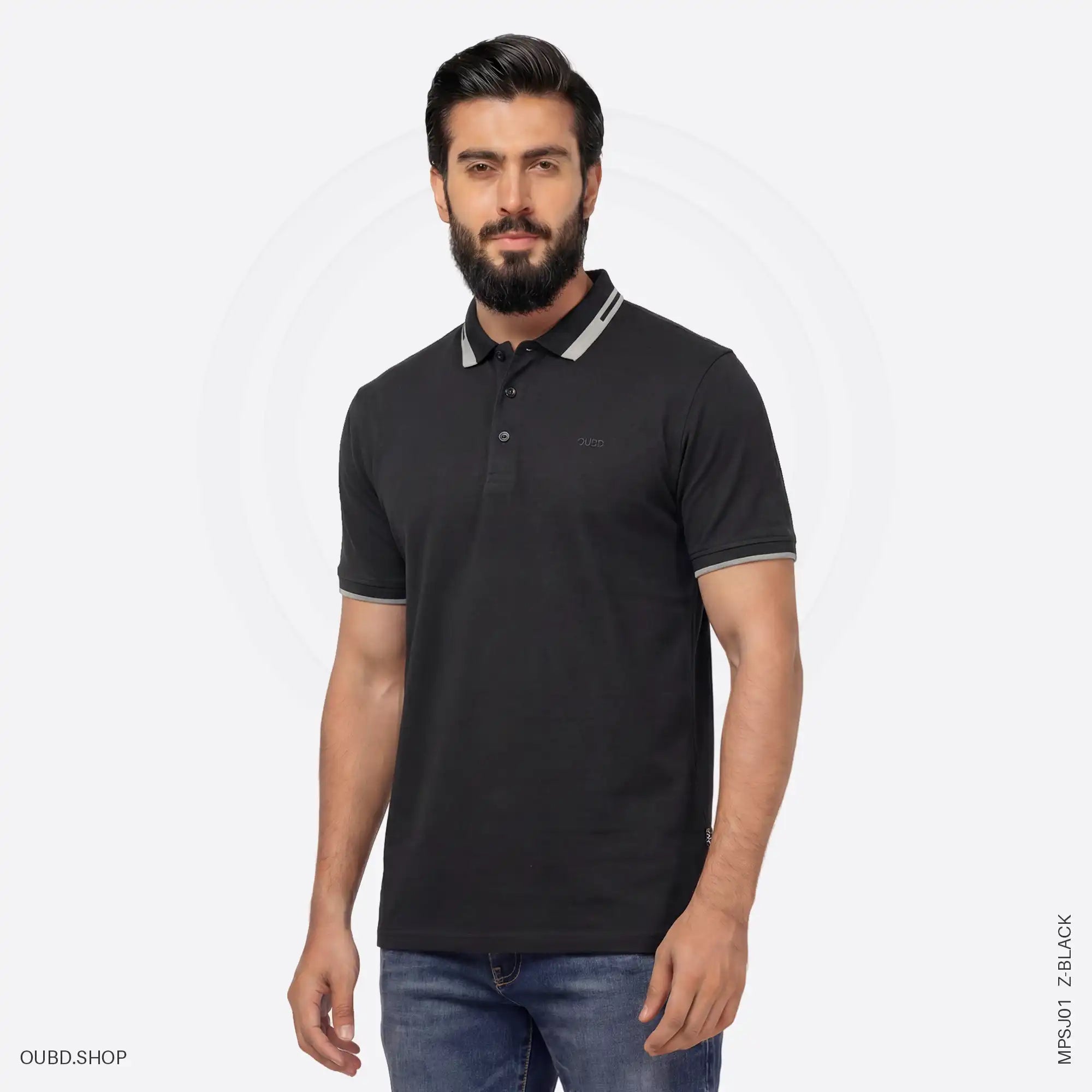 MENS PREMIUM SINGLE JERSEY POLO T-SHIRT - OUBD