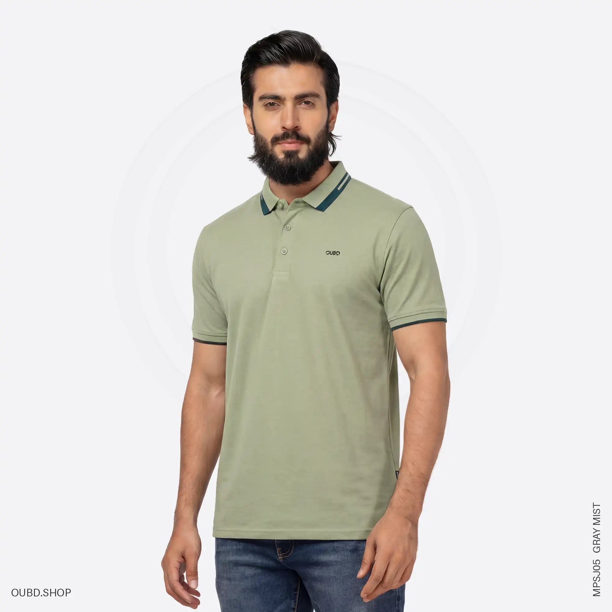 MENS PREMIUM SINGLE JERSEY POLO T-SHIRT - OUBD