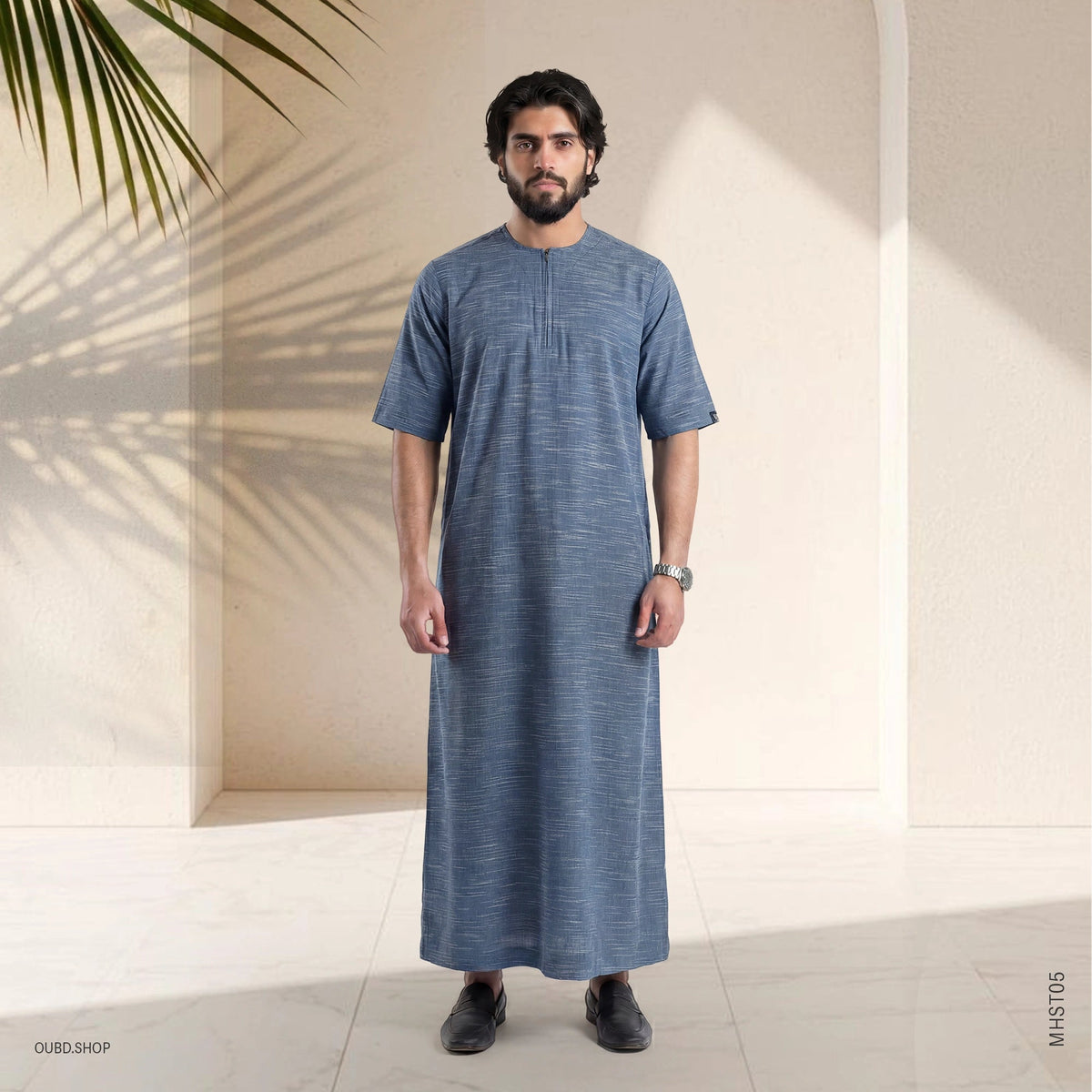MENS PREMIUM HALF SLEEVE THOBE - OUBD
