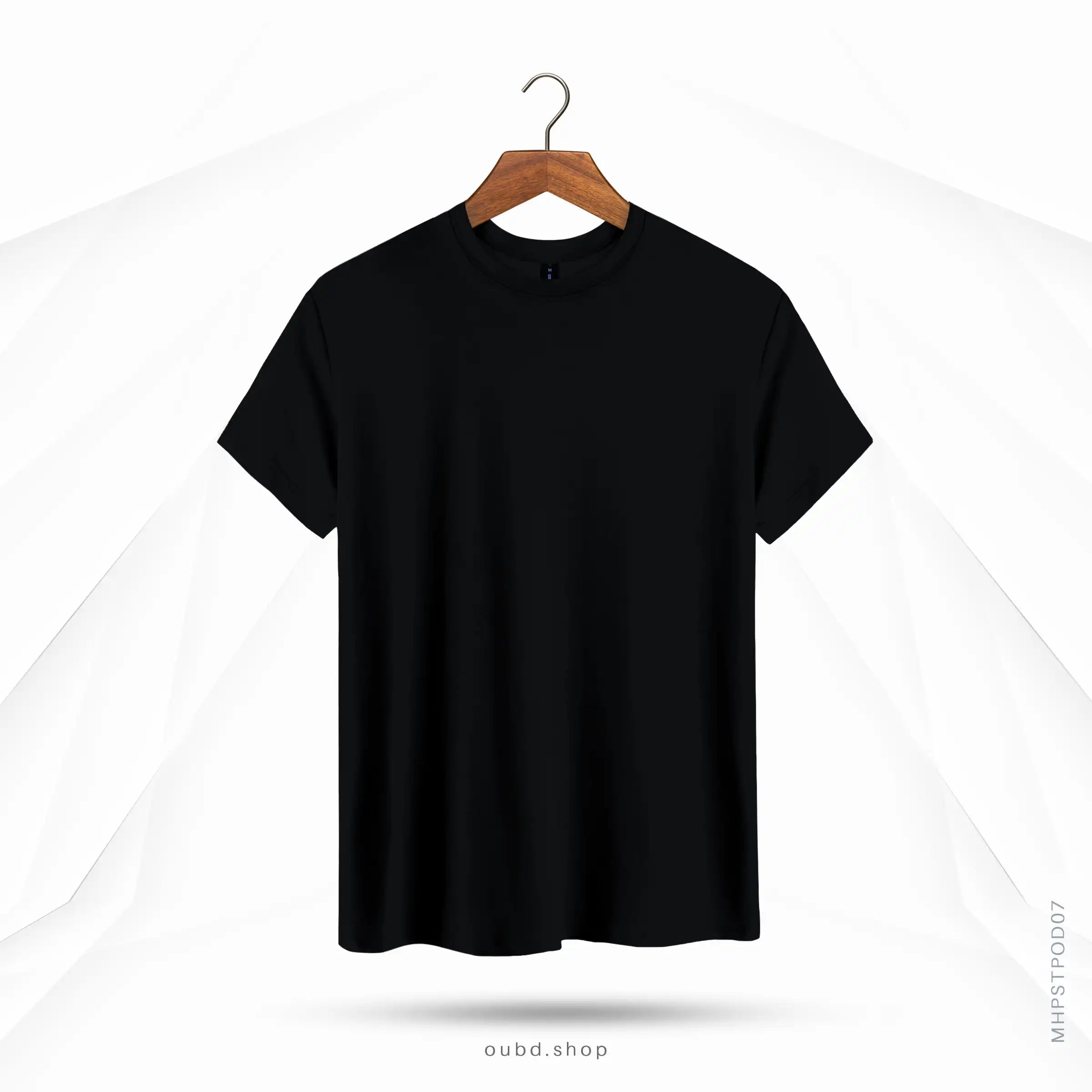 MENS SOLID PREMIUM T-SHIRT BLACK - OUBD
