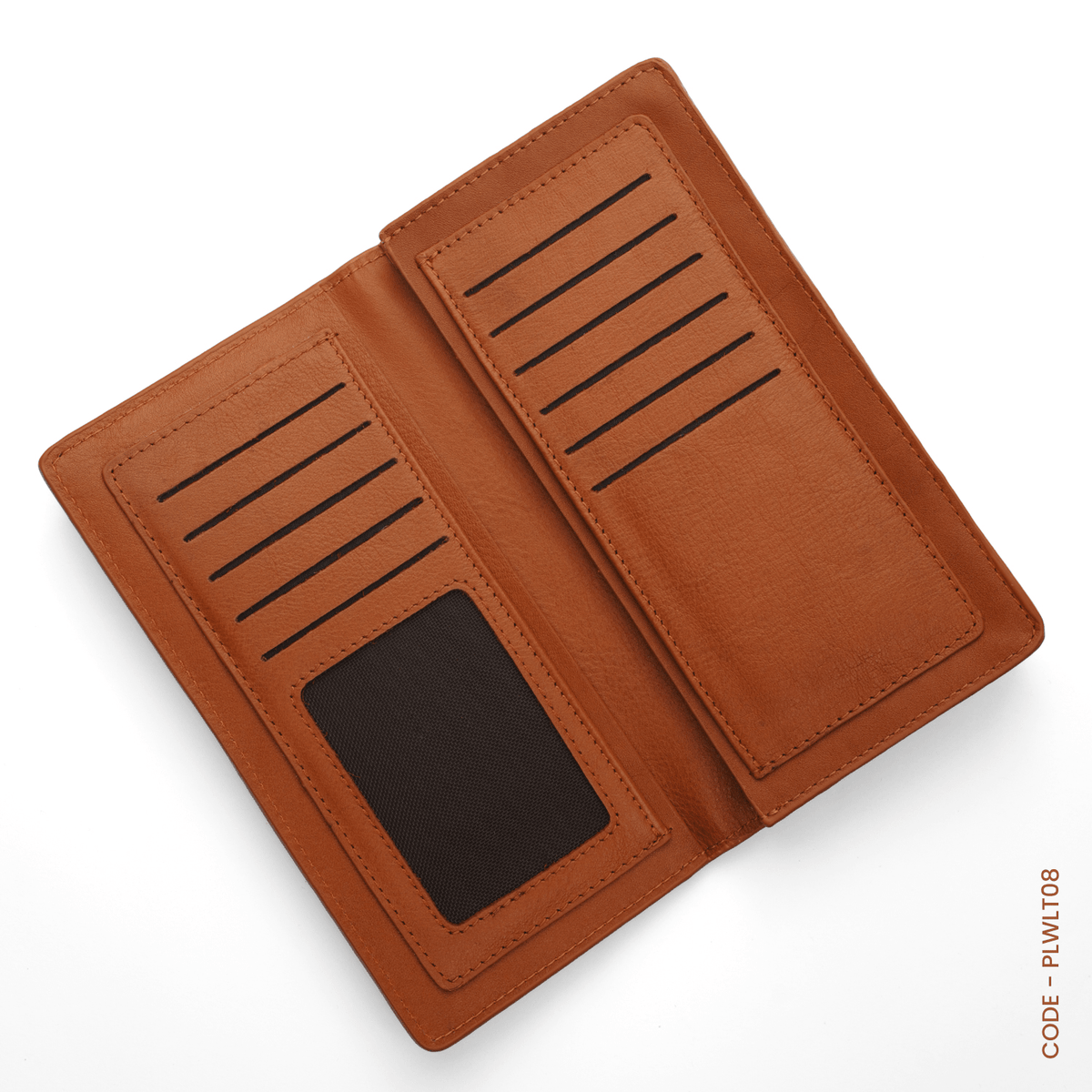 GENUINE LEATHER LONG WALLET STYLE-04 CAMEL - OUBD