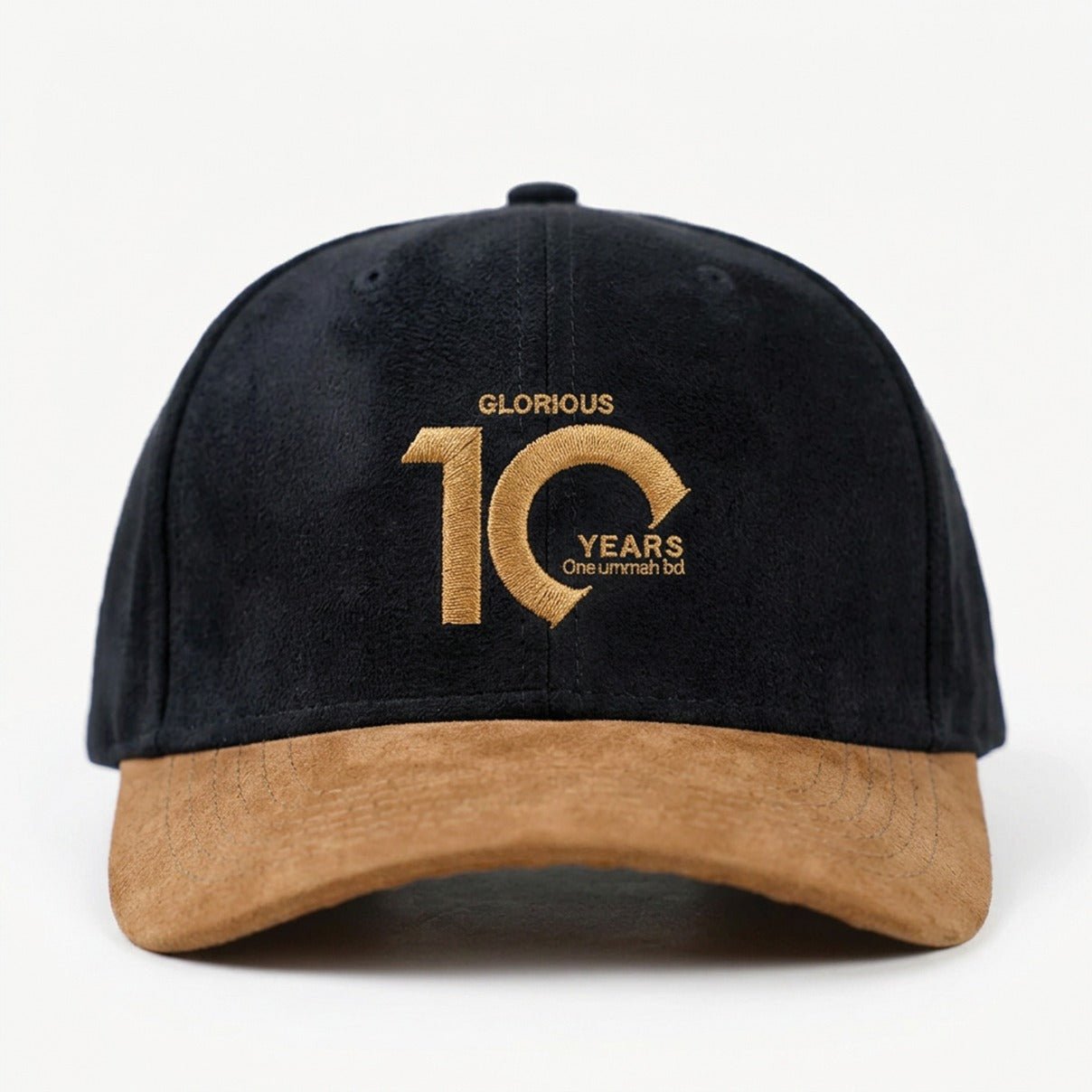 SPECIAL SUEDE VISOR CAP - GLORIOUS 10 YEARS BLACK & BROWN - OUBD