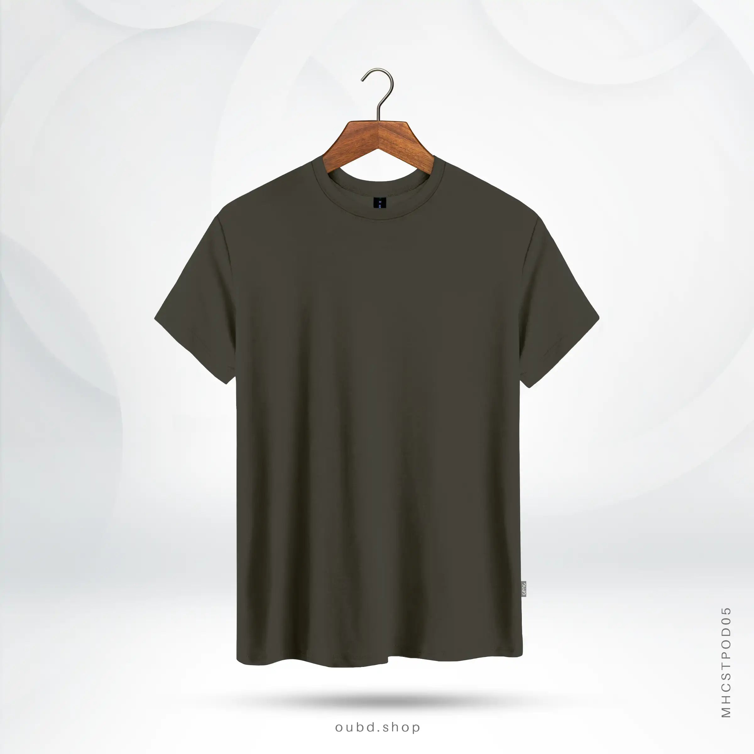 MENS SOLID CLASSIC T-SHIRT DARK OLIVE - OUBD