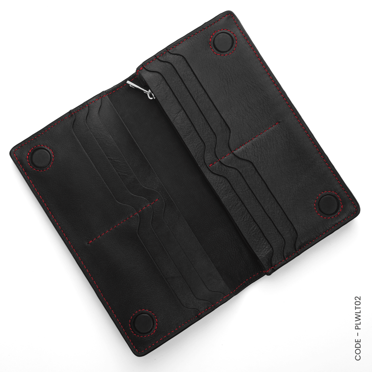 GENUINE LEATHER LONG WALLET STYLE-03 BLACK - OUBD