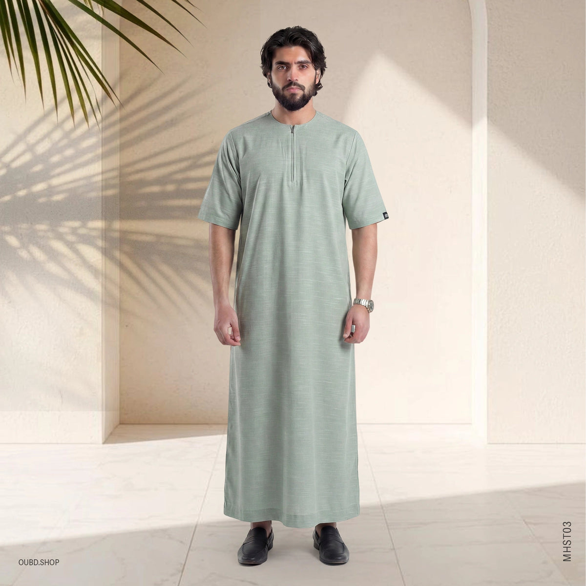 MENS PREMIUM HALF SLEEVE THOBE - OUBD