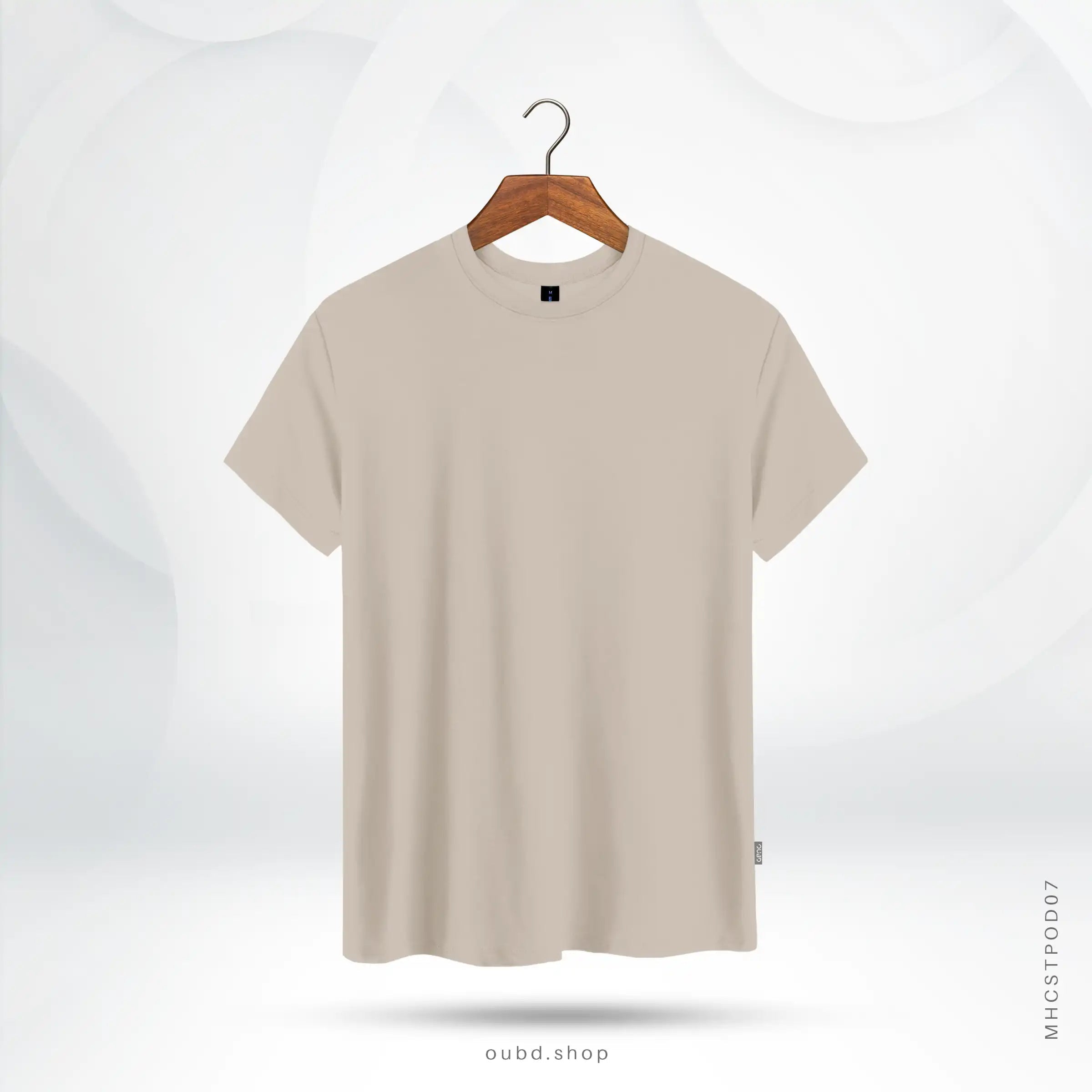 MENS SOLID CLASSIC T-SHIRT CREAM - OUBD