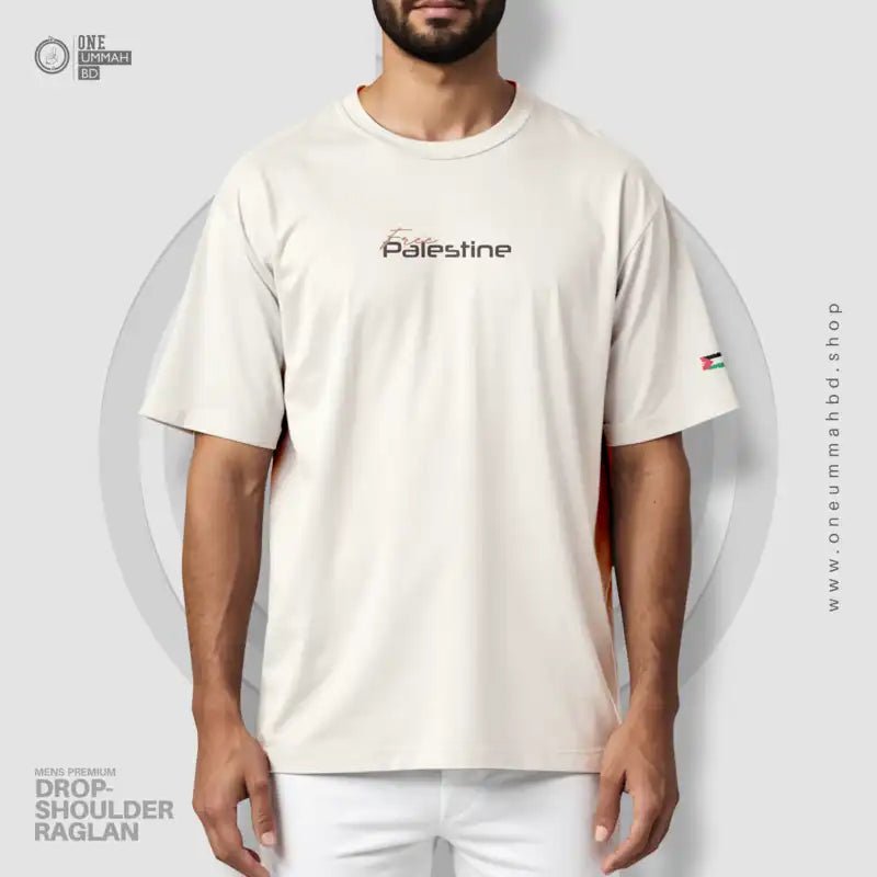 DROP SHOULDER BACK CANVAS - FREE PALESTINE - OUBD