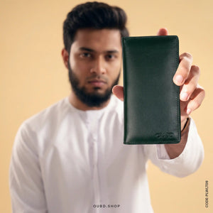 GENUINE LEATHER LONG WALLET STYLE-04 GREEN -